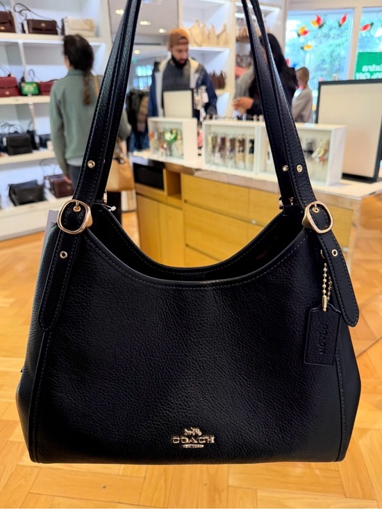 Coach Handbags - COACH Erin Pebbled Leather Shoulder Bag in Black